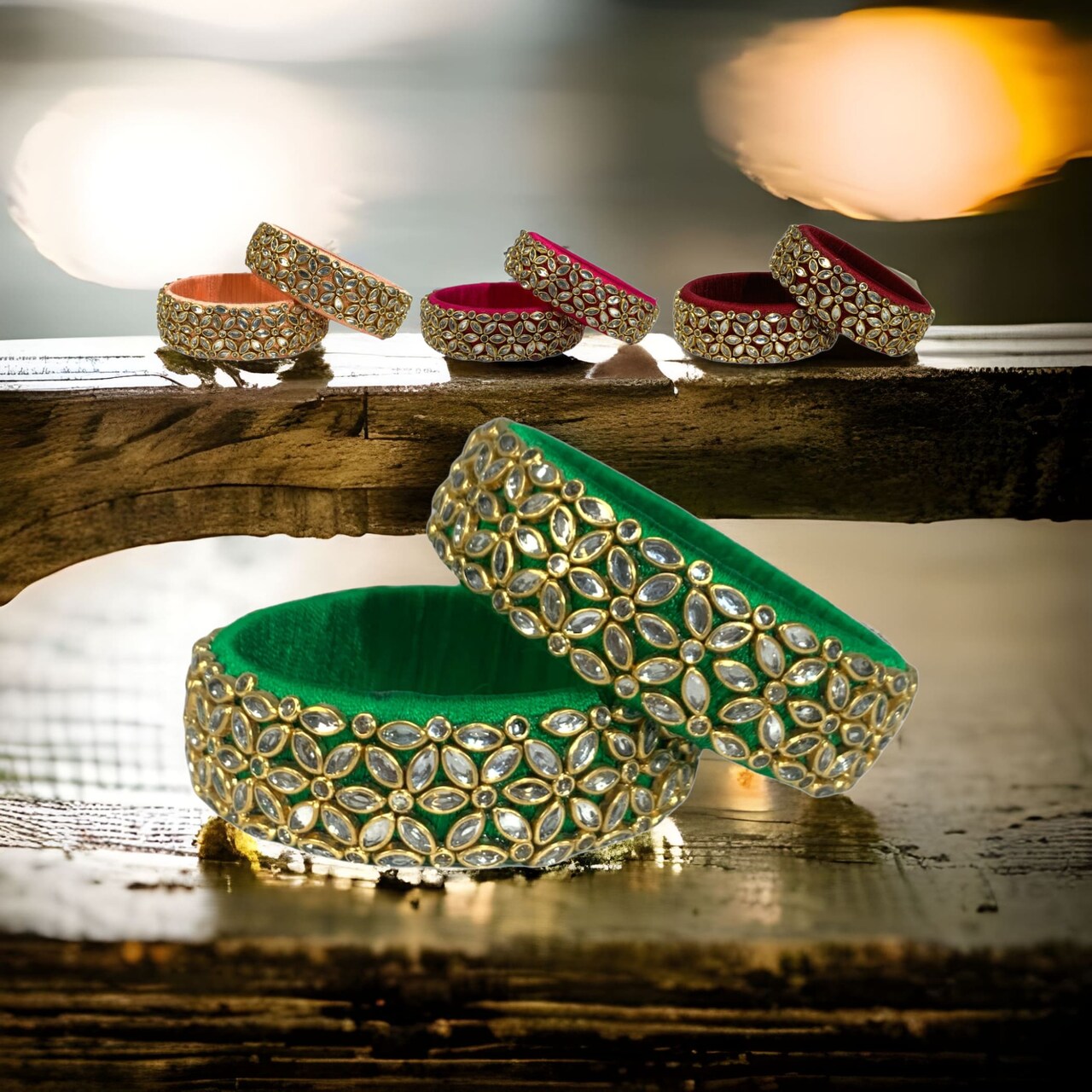 Indian Silk Thread Bangles for Women Traditional Kundan Bracelet Return Gifts Indian Bridal Set Thread Bangle Hippie Jewelry Bollywood Bracelet Gift for Her